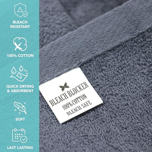 Image of Arkwright Bleach Resistant Salon Towels 12 Pack - 100% Cotton Hair Towels, Soft, Absorbent, Quick Dry Spa & Barber Towels for Hair Stylist, Nail Salon & Esthetician, 16 x 27, Navy