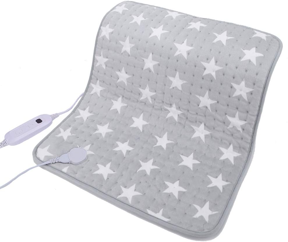 Heating Pad, 23.6''x 19.7''Inch XL Large Gray Heating Pad for BackใWaistใAbdomen ใLeg Pain Relief,with Auto Shut-Off Fast Heat-up with 6 Heating Levels Super Soft Material