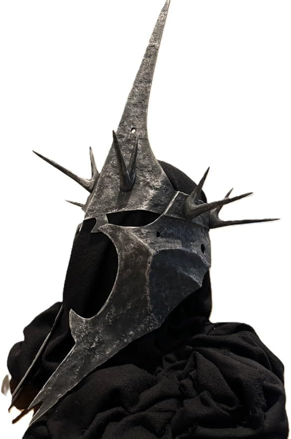 CREATIVEERA Medieval Witch King Nazgul Helmet, Witch King of Angmar Cosplay Helmet, Medieval Ringwraith, Halloween Cosplay Roleplay Antique Black