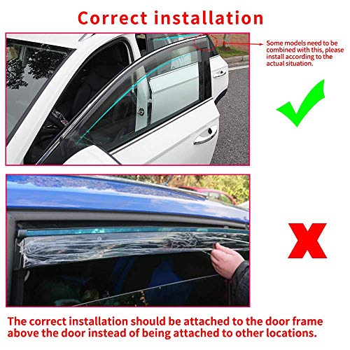 4 Pcs/Set Tape-On Outside-Mount Side Window Wind Deflectors Rain Guard For Vios 2018 Front Rear Car Rooftop Visors Accessories & Body Parts #TOP1