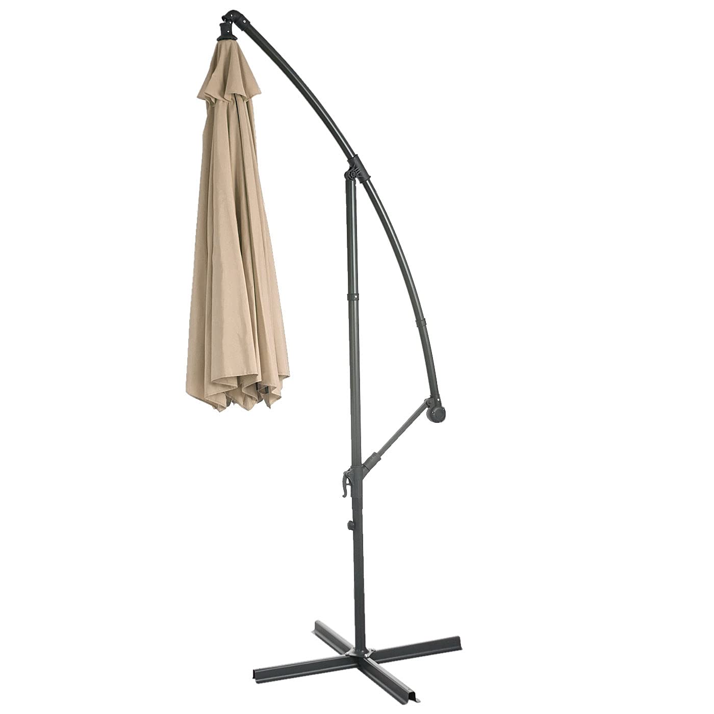 Mendler Acerra parasol przeciwsłoneczny, ochrona przed słońcem, Ø 3 m, możliwość pochylenia, poliester/stal, 11 kg