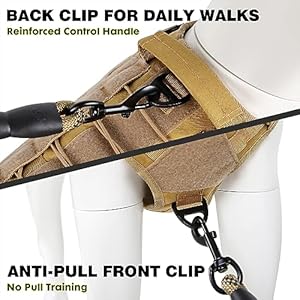 Plutus pet tactical dog harness with all metal buckles adjustable no pull service dog vest with molle system for small medium large dogs khaki m   cucciolini doodles