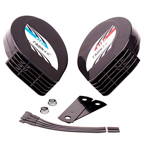 FARBIN Compact Horn 12V Waterproof Car Horns Loud Dual-Tone Electric Snail Horn Kit