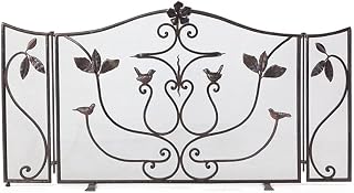 Fireplace Cover European-style Iron Partition Fire Screen Fireplace Screen Spark Screen Household Living Room Spark Protective Cover Floor Heater Cover Fireplace Tools