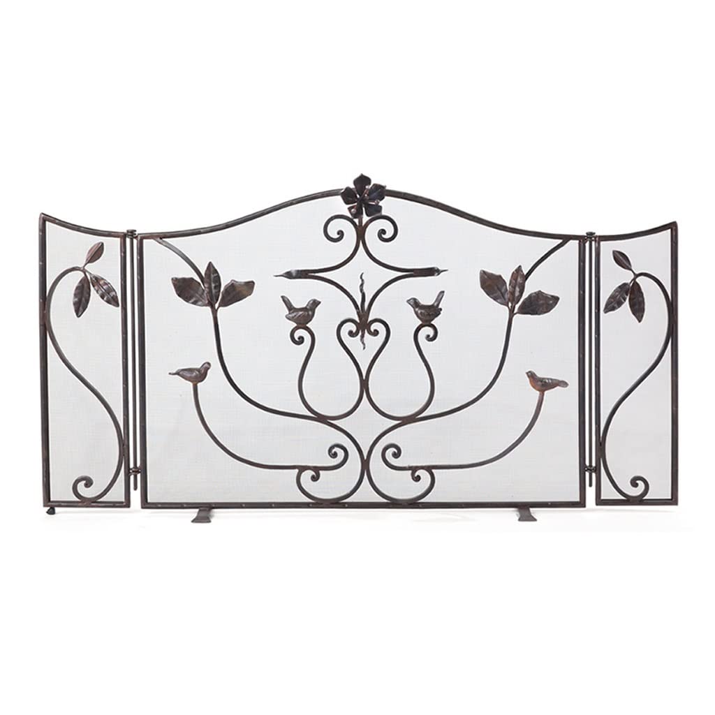 Kamintürgitter Eisen-Trennwaren mit europäischem Stil Brandschutzscheibe Kamin Bildschirm Funkenbildschirm Haushalt Wohnzimmer Funkenschutzabdeckung Fußbodenheizung Kaminschirme ( Color : Black )