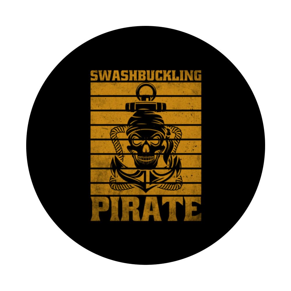 Swashbuckling Pirate PopSockets Swappable PopGrip, Black - Image 3