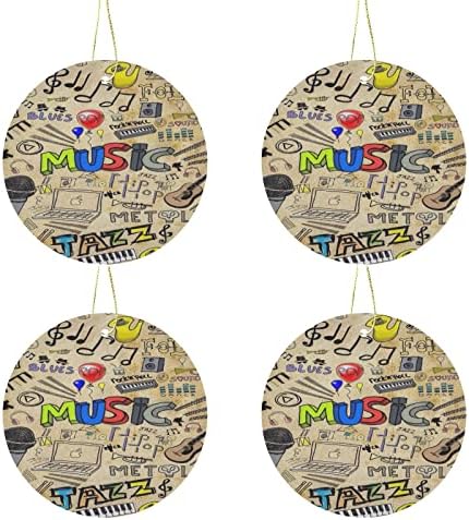 Music Piano Neighbor Friendship Gift for Neighbors 3inch Round Ceramic Ornament Xmas Present