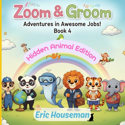 Zoom & Groom: Adventures in Awesome Jobs!: Animal Career Coloring Book for Kids, Book 4 (Hidden Animal Edition)