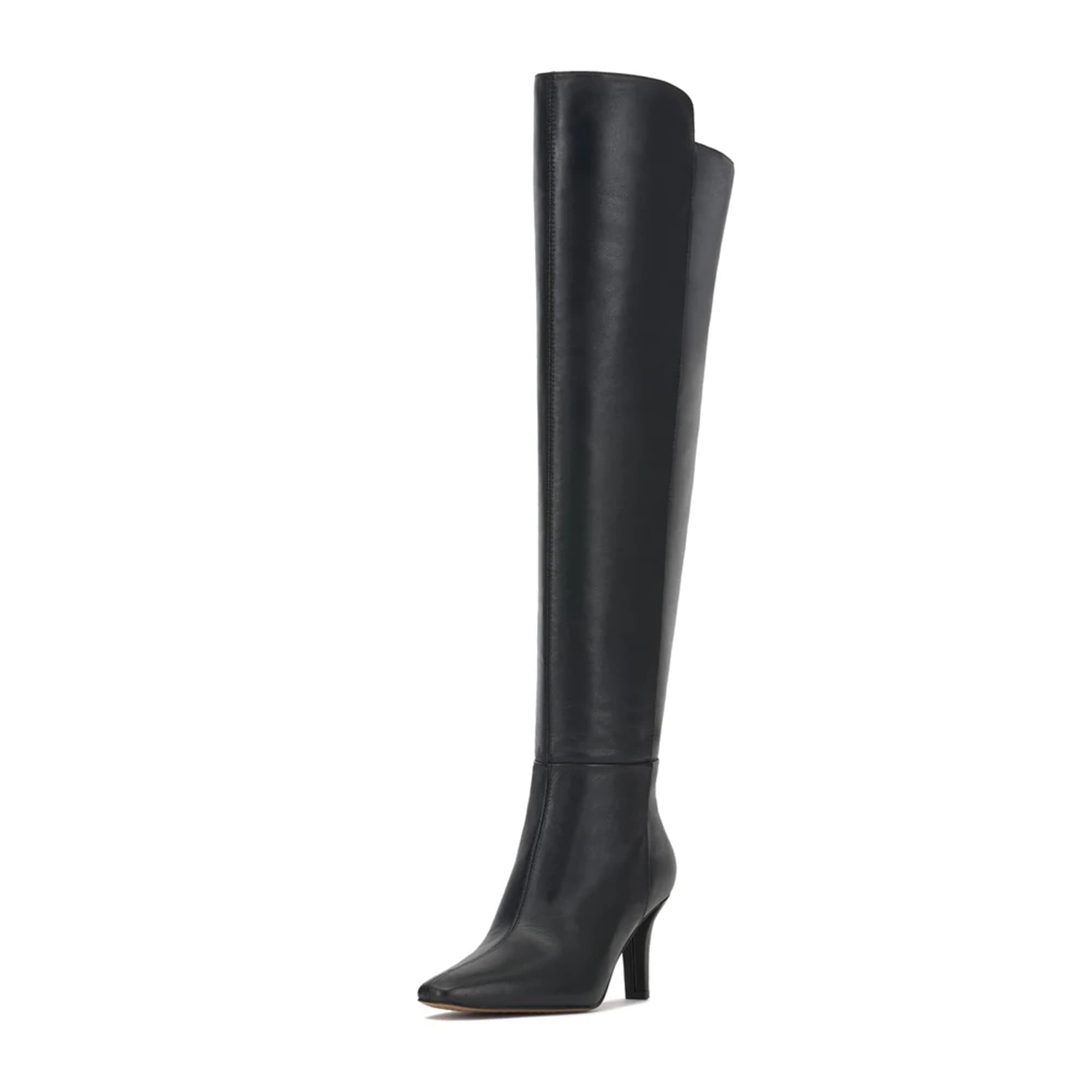 Womens Knee High Boots Pointed Toe Mid Heel Tall Boots with Side Zipper Casual Fall Winter Long Boot
