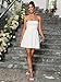 VKIHOC Summer Strapless Mini Dress Sleeveless Smocked Flowy A Line Beach Tube Top Dresses for Women 2025 White M