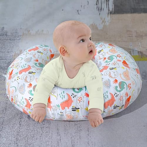 Image of Proliva Feeding Pillow for New Born Baby with Detachable Cover Breast Feeding, Maternity Nursing Pillow for Breastfeeding Set of Support for Baby Feeding Pillow Mom Home (Duck Organe-K1)
