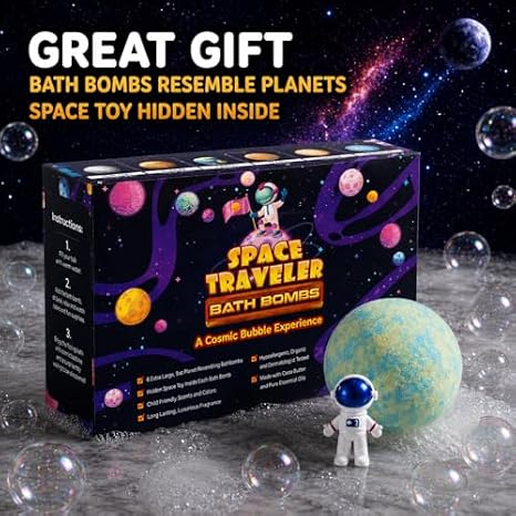 EvolutionUSA 6pc Epic Superhero Bath Bombs for Kids with Toys Inside & 6pc Space Bath Bomb Set with Toy Bundle, Organic Children Bath Bombs for Boys & Girls, Superhero & Gazlaxy Bath Balls for Kids