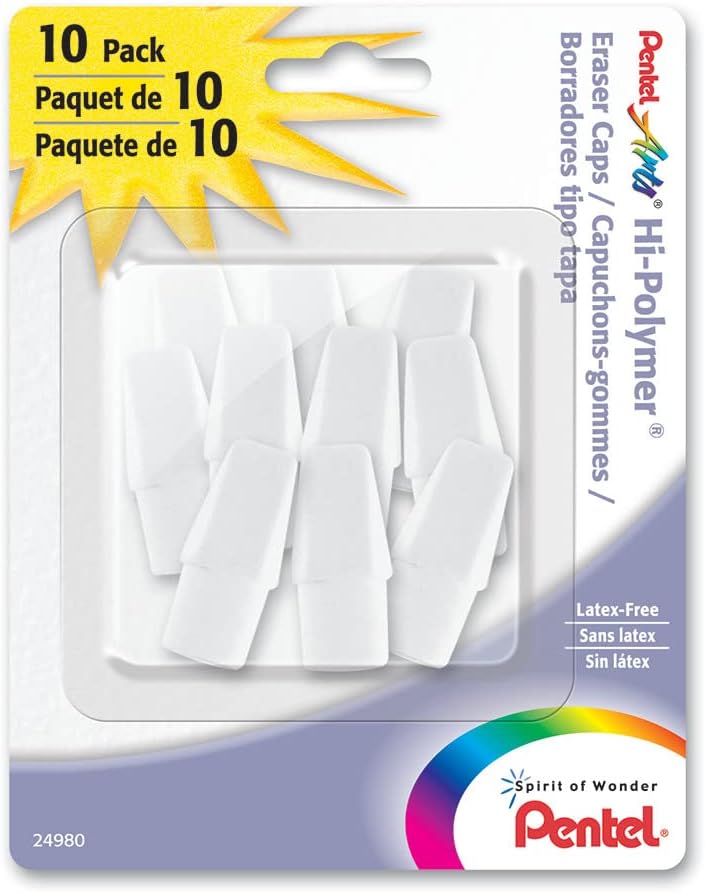 Arts Hi-Polymer White Cap Erasers (ZEH02PABP10)