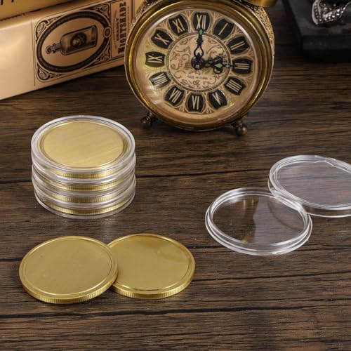 Monedas para grabar metal de 40 mm, pack de 10 discos de latón con protector 4