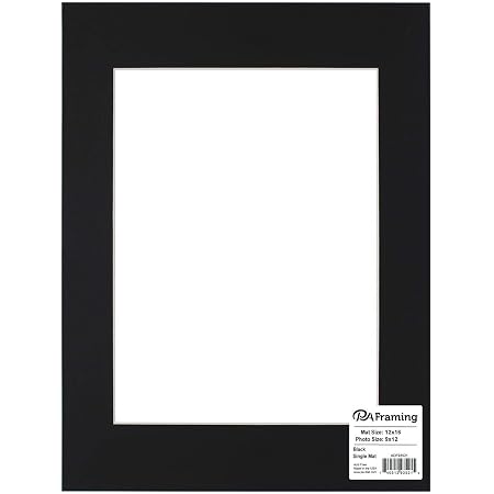 Amazon Com Pa Framing Photo Mat Board 12 X 16 Inches Frame For 8 X 12 Inches Photo Art Size White Core Black Electronics