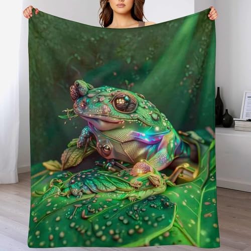 Couverture grenouille 130x150cm plaid doux pour lit et canapé - 2