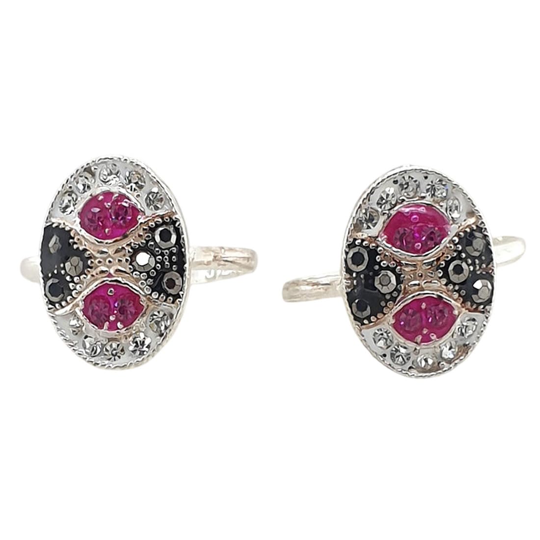 sahiba gems Pure Silver Designer Toe Rings with Zircon (Chandi Bichhiya) For Women ~ 2 Pieces-picture-20