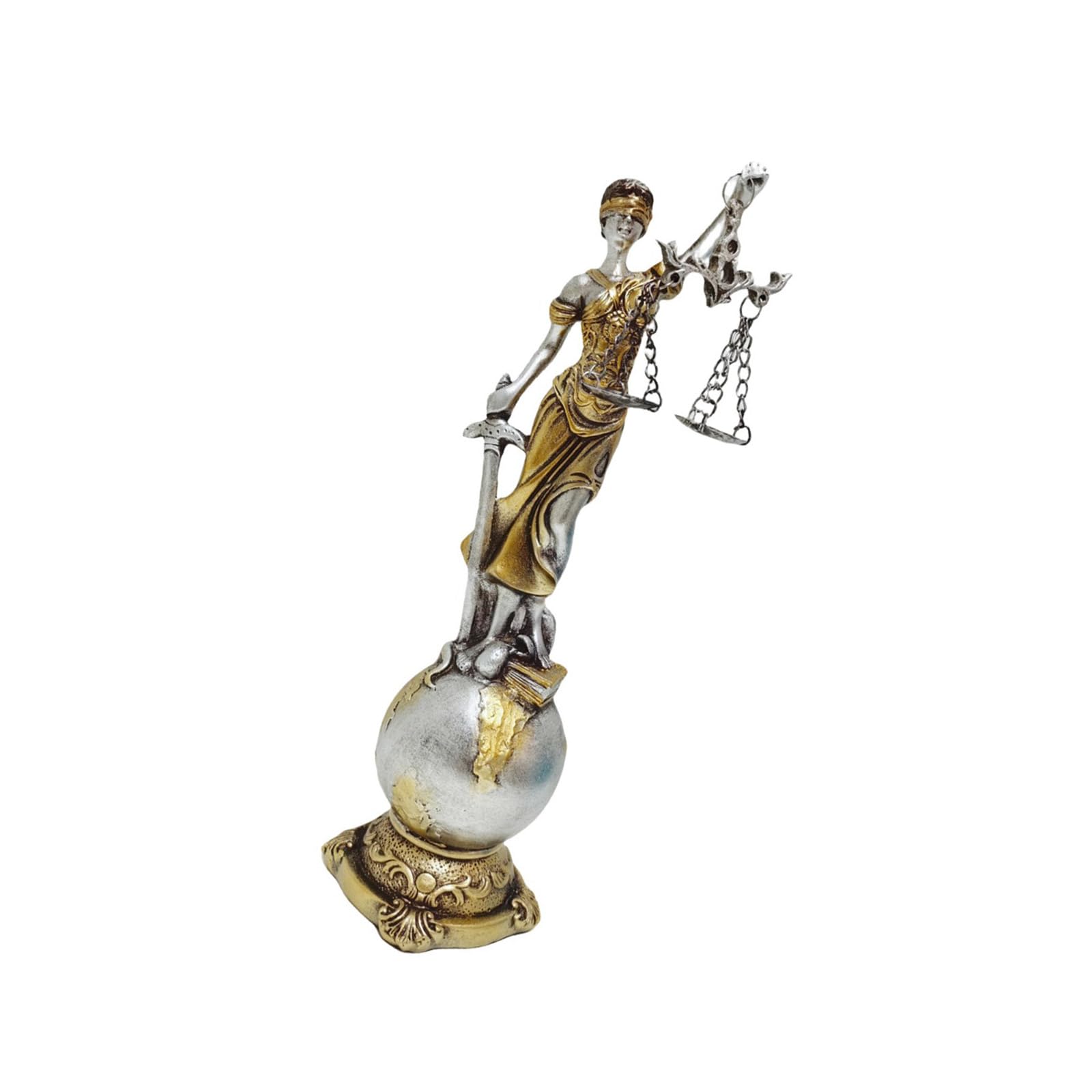 Buxuaaaa Resins Lady Justices Statue Blindfolded Law Lady Sculpture with Scale Fairness Figurine for Home Shelf Decors Justices Statue