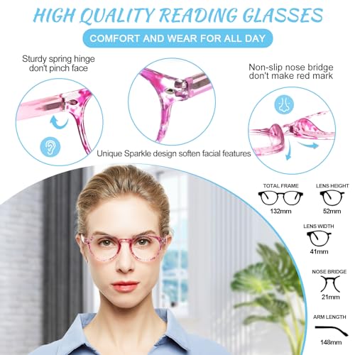 Image of OCCI CHIARI Blue Light Reading glasses Women 2.75+ Computer Readers for Petite Face(1.0 1.25 1.5 1.75 2.0 2.25 2.5 2.75 3.0 3.5 4.0 5.0 6.0)