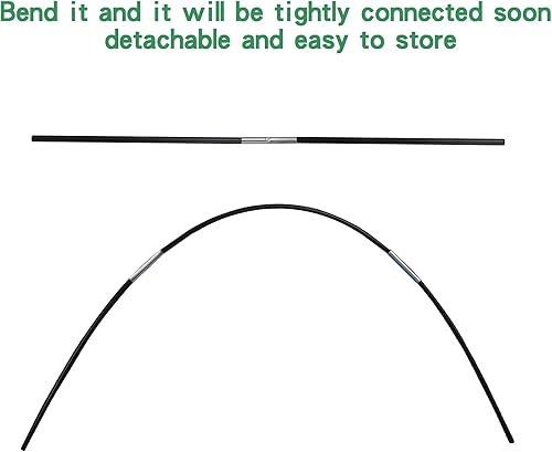 Miniatura 6 de Túnel de cultivo de 30 aros de invernadero de 16 pulgadas hasta 6 juegos de 7 pies de largo, de fibra de vidrio con revestimiento de plástico, a