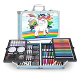 Raganet, Set de Arte Profesional con 145 Piezas, Juego de Dibujo con Plumones, Colores, Pinturas, Aquarelas y Crayolas, Kit...