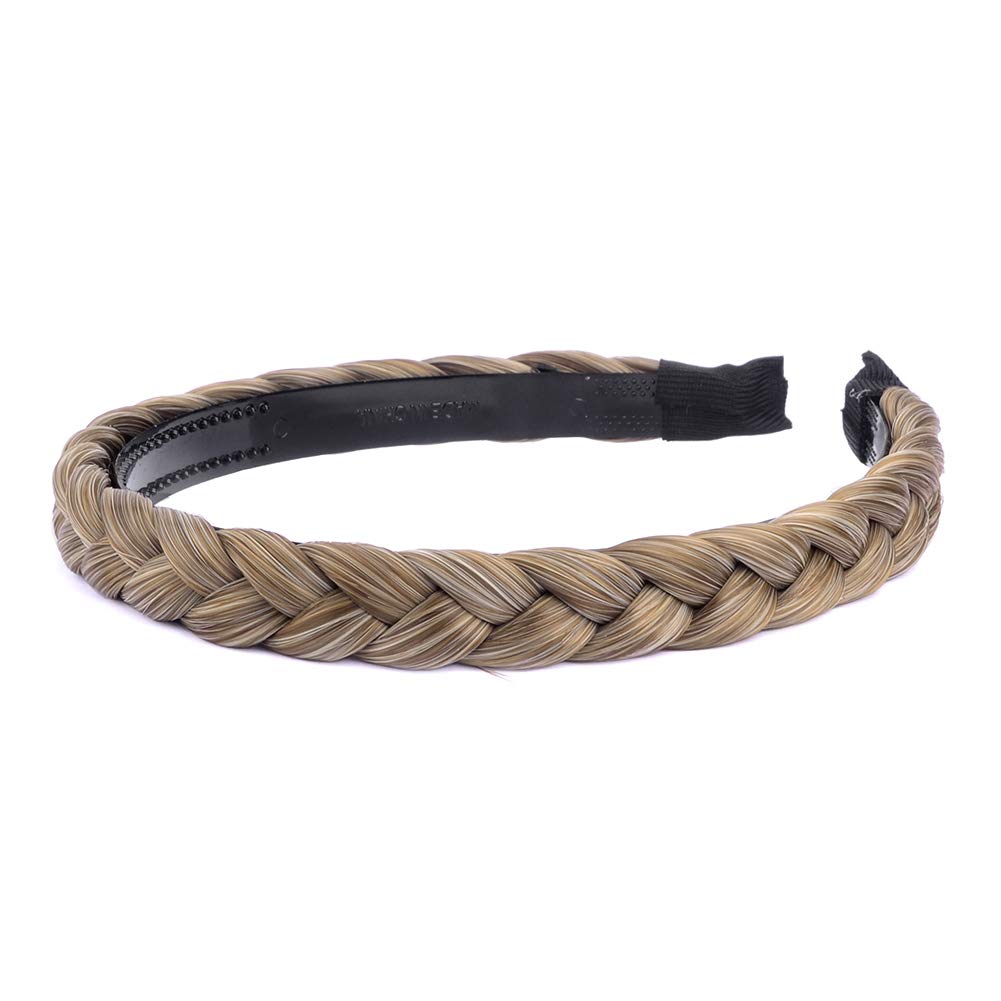 Gledola Braided Headband With Teeth Braids Hairband With Tooth Synthetic Hair Band Plaited Hairband For Women (Caramel Brown) - Image 3