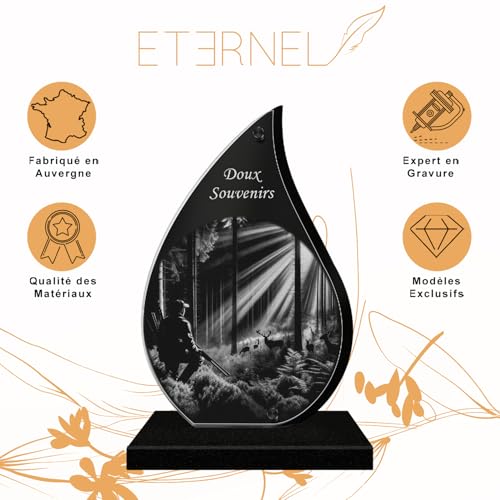 Plaque funéraire gravée au laser ETERNEL en souvenir d'un proche