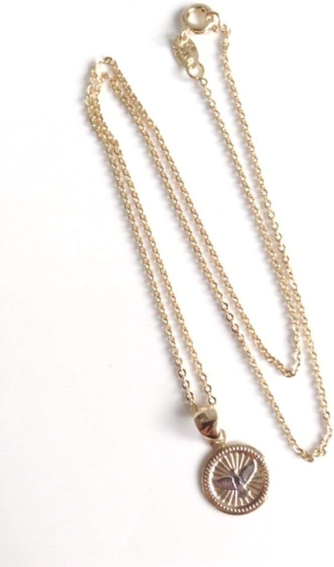 SIFRIMANIA Holy Spirit Medal Necklace 17.2 Inches 18k Gold Plated Chain - Image 9