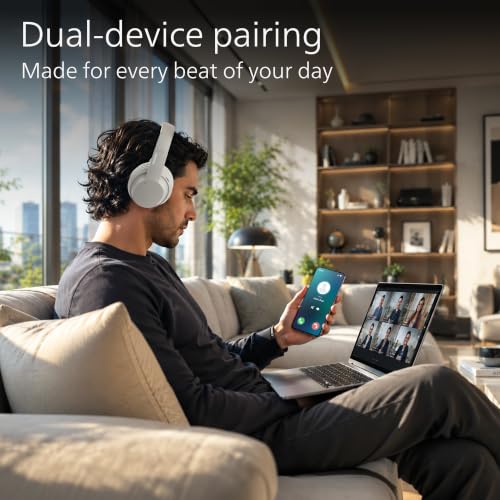 Image of PHILIPS TAH4050 Wireless Bluetooth Headphones with Mic, 40mm Dynamic Drivers, Bluetooth 6.0, Up to 30H Playtime, Dual Device Pairing, USB-C Fast Charging, AUX Support, Over-Ear Headset, Silk Beige