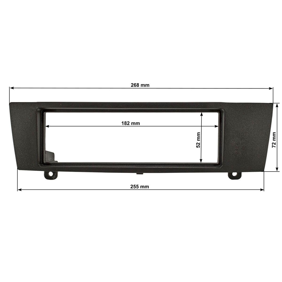 tomzz Audio 2404-035 Set di pannelli radio compatibili con BMW Serie 1 E87 Serie 3 E90 Z4 E89 nero con adattatore Quadlock ISO, adattatore antenna Fakra DIN ISO