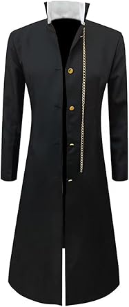 Jotaro Kujo Cosplay Anime JJBA Costume Adults Jotaro Kujo Overcoat Black Coat Halloween Mens Outfits