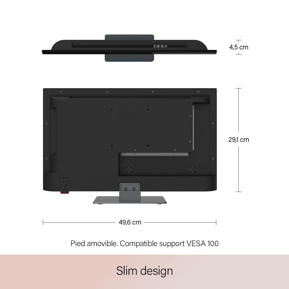 Smart TV 22" (55 cm) Borderless - Android Connecté Internet WiFi avec Bluetooth - 12V/24V/220V - Camping Car Camion Fourgon Poids Lourd Caravane Bateau Cuisine - Garantie 2 Ans
