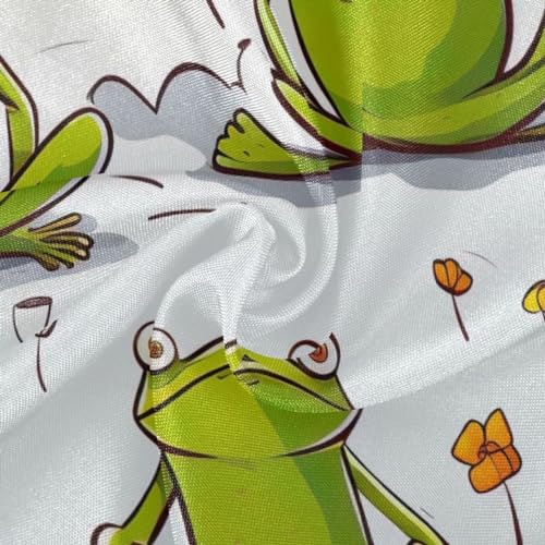 Wajiw 60 Inch Indoor Outdoor Round Tablecloth with Umbrella Hole and Zipper Waterproof Patio Table Cover for Camping Dining Room Party Outdoor Picnic,Frogs