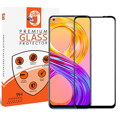 Image of STP FEEL Tempered Glass Compatible for Realme 7 | Edge to Edge Coverage Screen Protector Guard | Full Screen Protector (Pack of 2)
