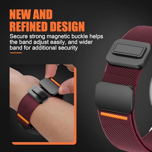 Image of Elastic Nylon Bands for Garmin Venu 3S 2S /Venu 4 41mm /Vivoactive 4S /Vivomove 3S /Forerunner 265S /255S Band Women,18mm Quick Release Magnetic /Parachute Buckle Stretchy Nylon Sport Watch Strap