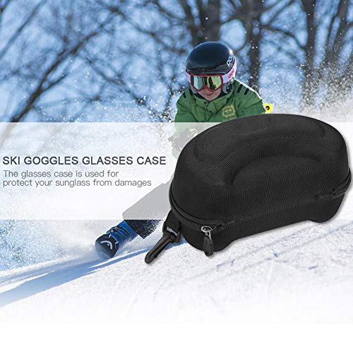 Tbest Custodia Maschera Sci,Custodia Sostituzione per Occhiali,Occhiali da Sci da Box Snow Goggles Case Eva Occhiali da Sci Custodia Protettiva Rigida Borsa da Snowboard Custodia Nera