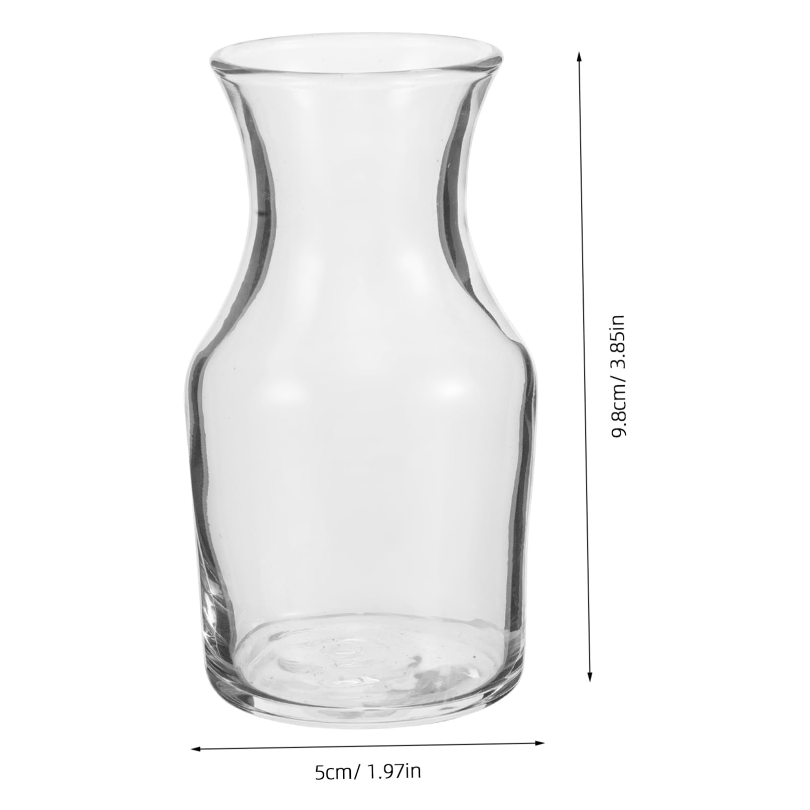 Mini Caraffa Trasparente In Vetro 122 Ml Con Bocca Piatta – Design Elegante Per Vino Bianco, Riso O Prugne, Ideale Per Porzioni Singole