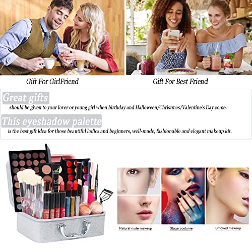 RoseFlower Kit de maquillaje profesional, juego completo de maquillaje con paleta de sombras de ojos, lápiz labial corrector, estuche de maquillaje de viaje todo en uno para mujeres y niñas #3 - imagen 6