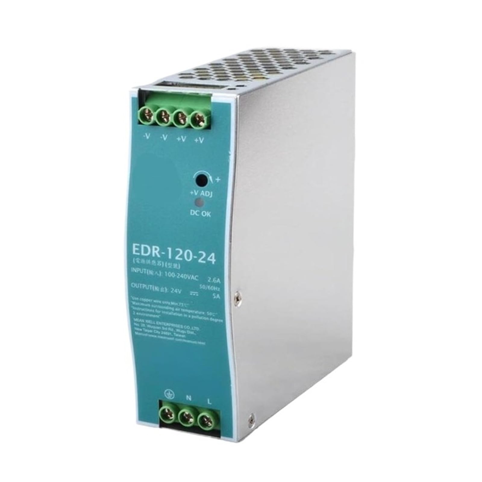 Alimentation Rail DIN EDR-120-24 10 pièces pour armoires industrielles