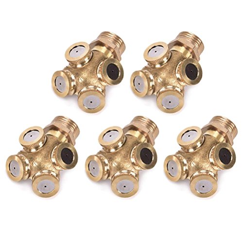 Buy 5 Pcs 4Hole Brass Misting Nozzles High Pressure Atomizing Misting