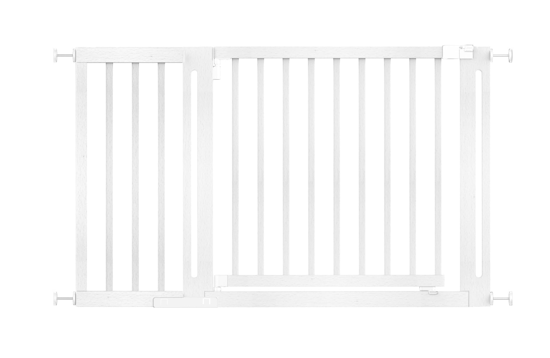 Safetots Puerta Elegante de Seguridad de Madera para Bebés, Blanca, 125cm - 133cm, Puerta de Seguridad con Ajuste por Presión, Puerta Extra Ancha de 73cm, Puerta Extra Ancha