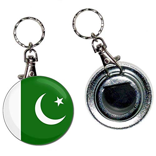 Pakistan Flag - Llavero con abridor de botellas de 55 mm con llavero