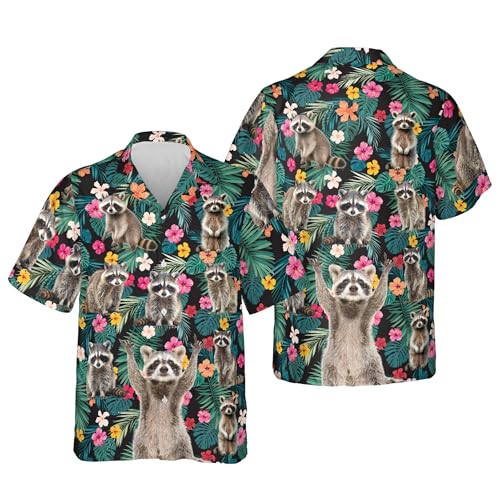 Image of Men's Hawaiian Wrinkle Free Short Sleeve Button Down Funny Tropical Floral Beach Vacation Shirt
