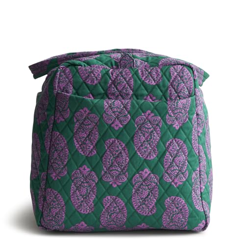 Image of Vera Bradley Women's Large Original Duffel Bag-Premium Cotton Travel, Iconic Paisley Green Jacket, One Size