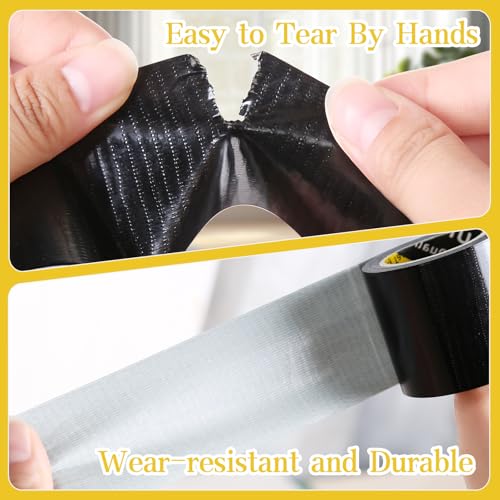 Image of Strong Adhesive Cloth Weather Stripping Tape 2in x 16.4FT Black - Weather Sealing Strip for Sliding Windows /Doors, Draft Blocker & Insulation, Soundproof Dustproof Waterproof Windproof