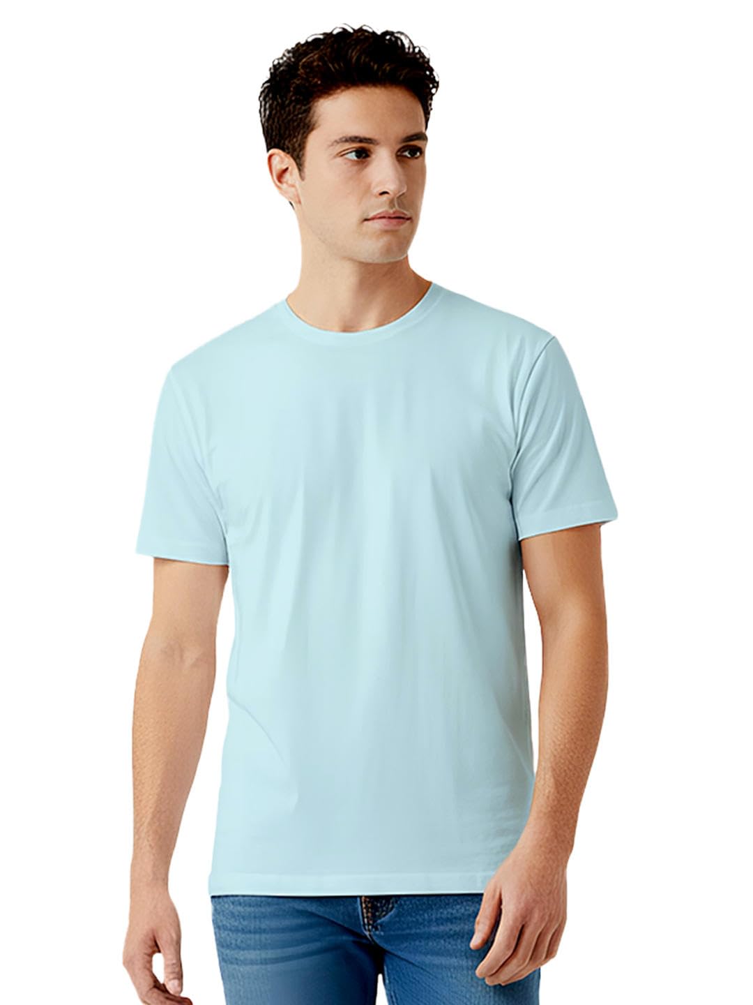 100% PIMA Cotton T Shirt for Man | Premium Men T-Shirts Regular Fit | Half Sleeve Round Neck Cotton Tshirt for Man | Mens Tees Made for Indian Climate | Available in 10 Colours-image-30