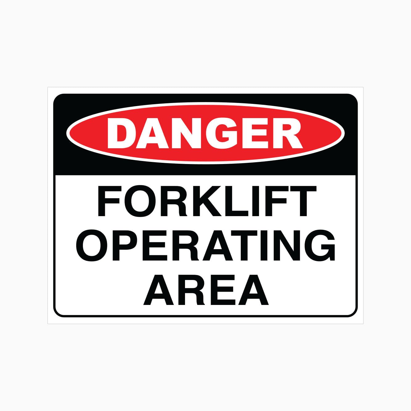 DANGER FORKLIFT OPERATING AREA Sign, 12x8 Metal Tin Sign, Forklifts operate in this zone.