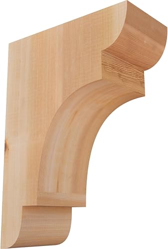 Miniatura 70 de Ekena Millwork COR04X12X12NEB00RWR 4 pulgadas de ancho x 12 pulgadas de profundidad x 12 pulgadas de alto New Brighton Rough Sawn Corbel, cedro rojo