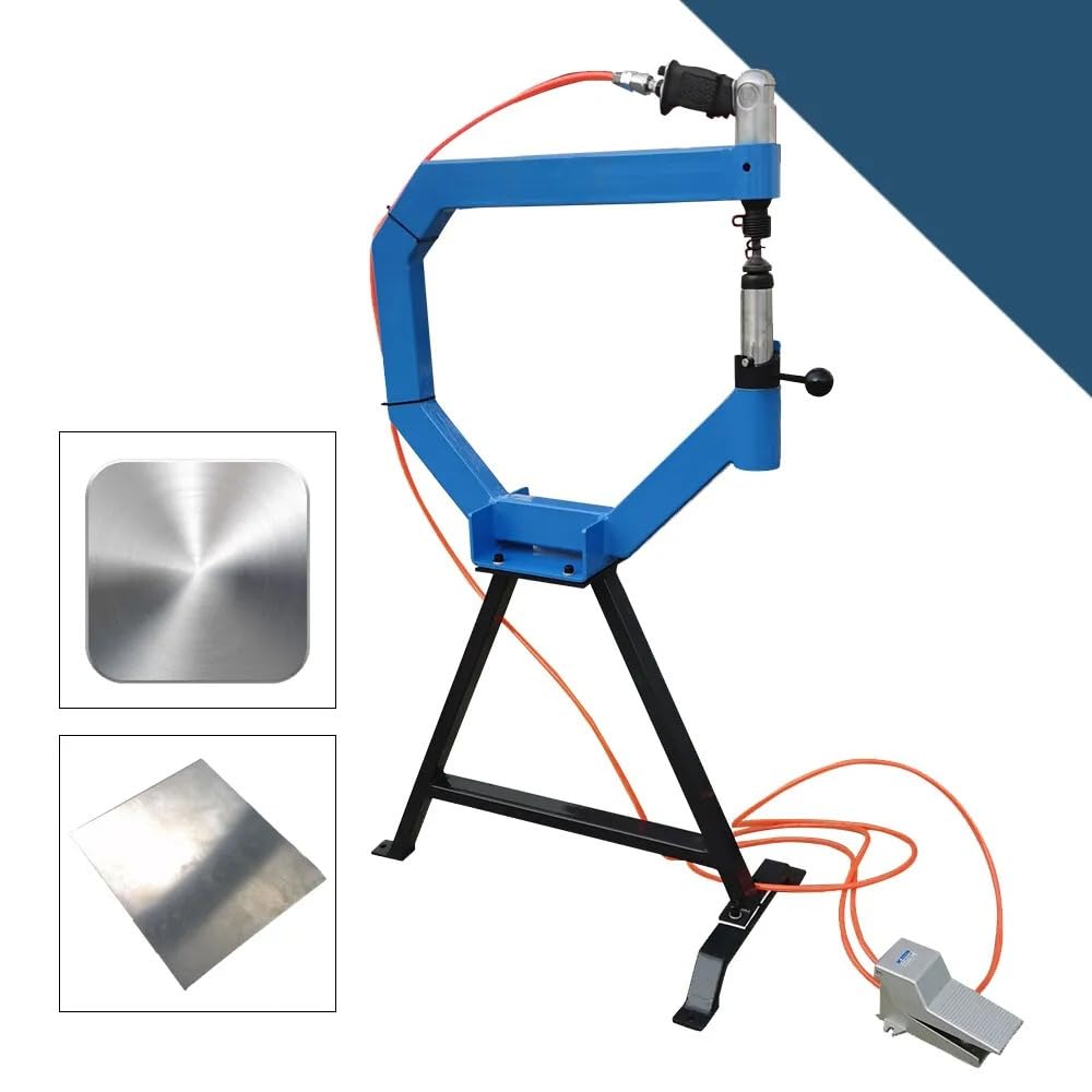 Marteau pneumatique pour le travail des métaux, outil de moulage de tôle avec pédale et support en fonte, pièces de 1", 2", 3", pour un traitement précis de l'acier inoxydable