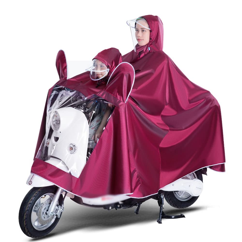 Uniseks Wodoodporne ponczo przeciwdeszczowe dla dorosłych i dzieci Na zewnątrz Rower Ebike Motocykl Skuter Kurtka rowerowa Podwójny płaszcz przeciwdeszczowy Peleryna Osłona przeciwdeszczowa (czerwony